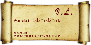 Verebi Lóránt névjegykártya